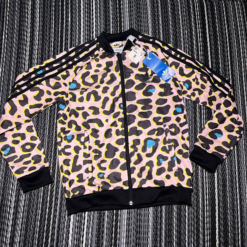 Adidas Kids LZ Leopard Print SST Superstar Track Jacket Size small 9-10Y